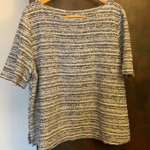Loft short sleeve boatneck textured sweater